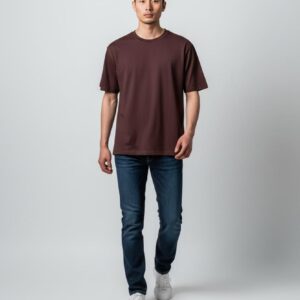 Classic Oversized T-Shirt – Brown (Minimal Streetwear)