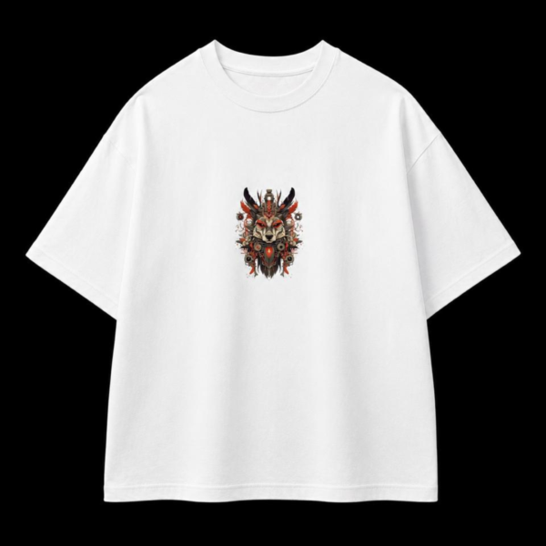 Steampunk Mechanical Wolf Graphic T-Shirt – Optic White Urban Streetwear