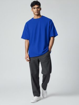 WhatsApp Image 2026-04-09 at 13.11.49 Cobalt Blue Oversized Cotton T-Shirt
