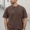 Coffee Brown Acid Wash Oversized T-Shirt