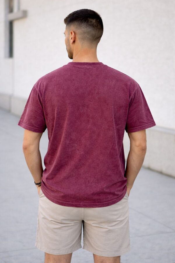 Maroon Acid Wash Oversized T-Shirt