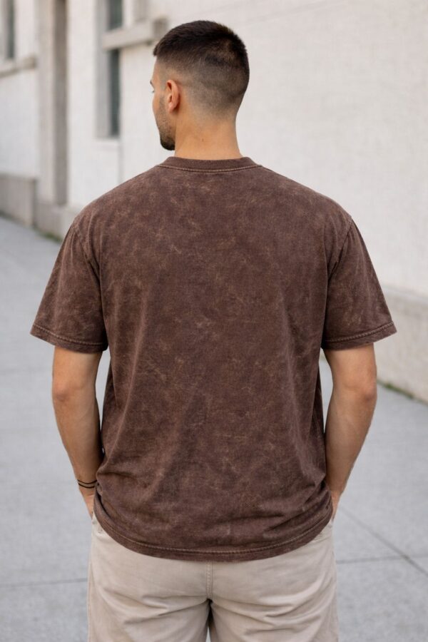 Coffee Brown Acid Wash Oversized T-Shirt