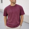 Maroon Acid Wash Oversized T-Shirt