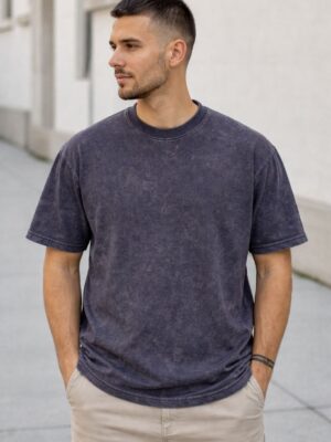 Slate Navy Acid Wash Oversized T-Shirt