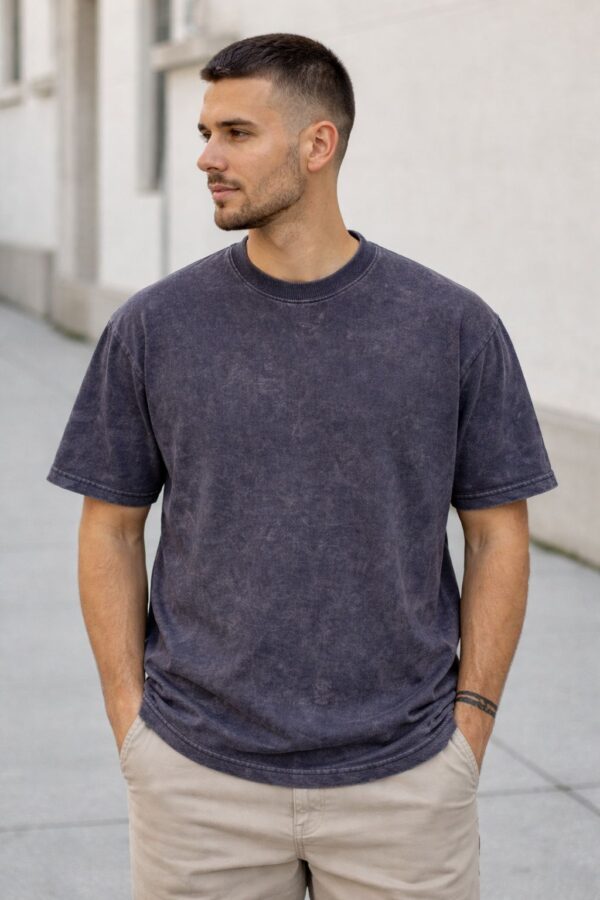 Slate Navy Acid Wash Oversized T-Shirt