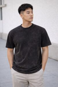 Charcoal Black Acid Wash Oversized T-Shirt
