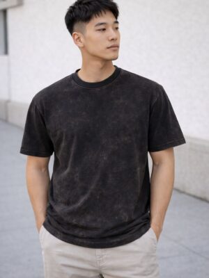Charcoal Black Acid Wash Oversized T-Shirt