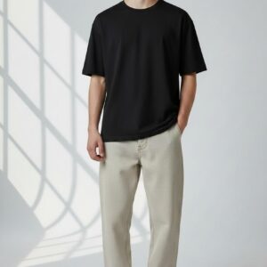 Solid Oversized T-Shirt – black (Unisex Streetwear)