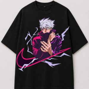 Gojo Satoru Anime Graphic T-Shirt – Black Streetwear Edition