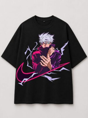 Gojo Satoru Anime Graphic T-Shirt – Black Streetwear Edition