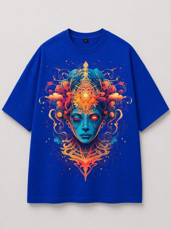 WhatsApp Image 2026-04-28 at 10.12.54 (2) Cosmic Goddess Surreal Graphic T-Shirt – Cobalt Blue Artistic Streetwear