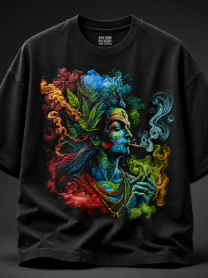Mystic Neon Graphic Printed Oversized T-Shirt