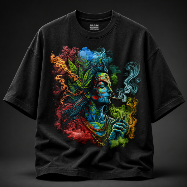 Mystic Neon Graphic Printed Oversized T-Shirt