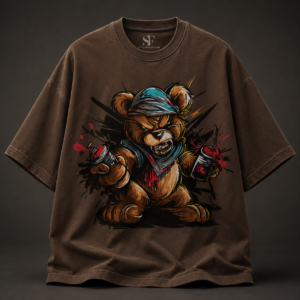 Anime Panda Graphic Printed Oversized T-Shirt for Men & Women | Streetwear Cotton Tee