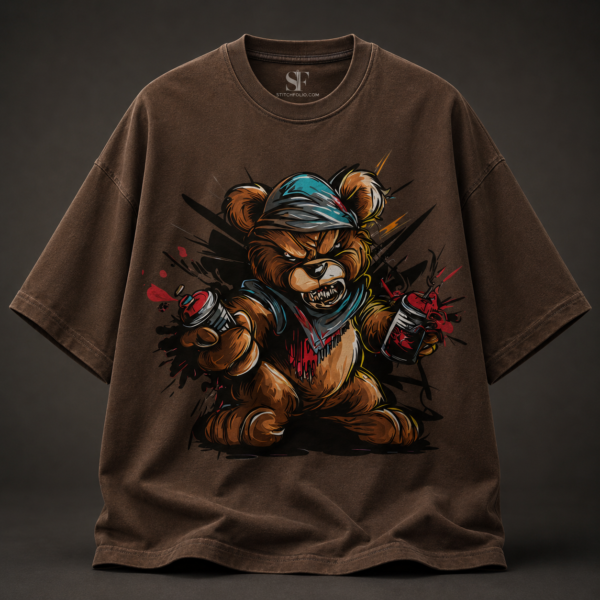 Anime Panda Graphic Printed Oversized T-Shirt for Men & Women | Streetwear Cotton Tee