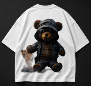 Cute Teddy Bear Graphic Printed Oversized T-Shirt for Men & Women | Premium Streetwear Tee