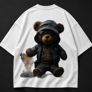 Cute Teddy Bear Graphic Printed Oversized T-Shirt for Men & Women | Premium Streetwear Tee