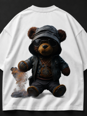 Cute Teddy Bear Graphic Printed Oversized T-Shirt for Men & Women | Premium Streetwear Tee