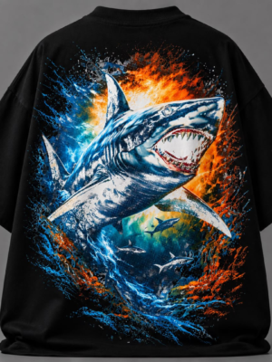 Untitled design (11) Apex Shark Graphic Oversized T-Shirt for Men | Ocean Predator Streetwear Tee
