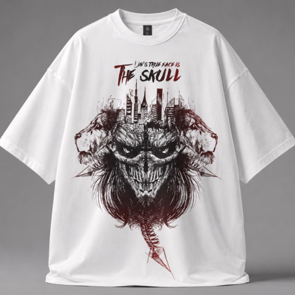 Untitled design (6) The Skull Graphic Oversized T-Shirt for Men | Urban Streetwear Cotton Tee